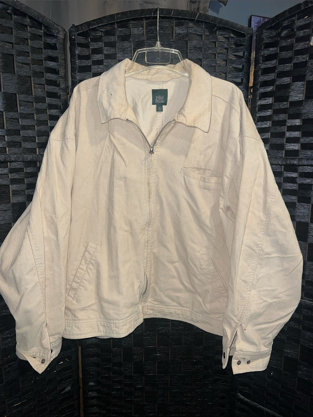 wild fable Cream Zip Front Jacket corduroy size XXL EUC